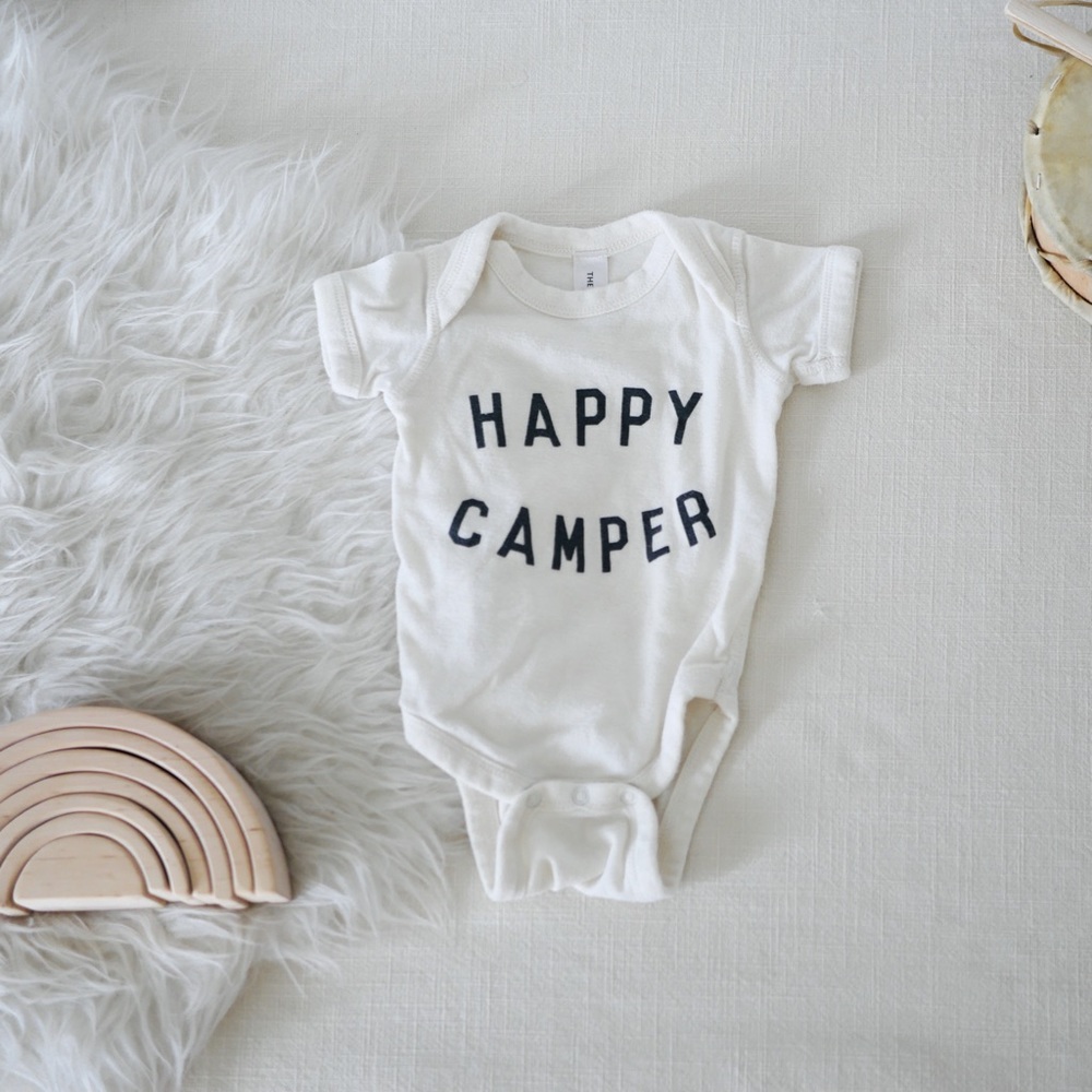 “Happy Camper” onesie